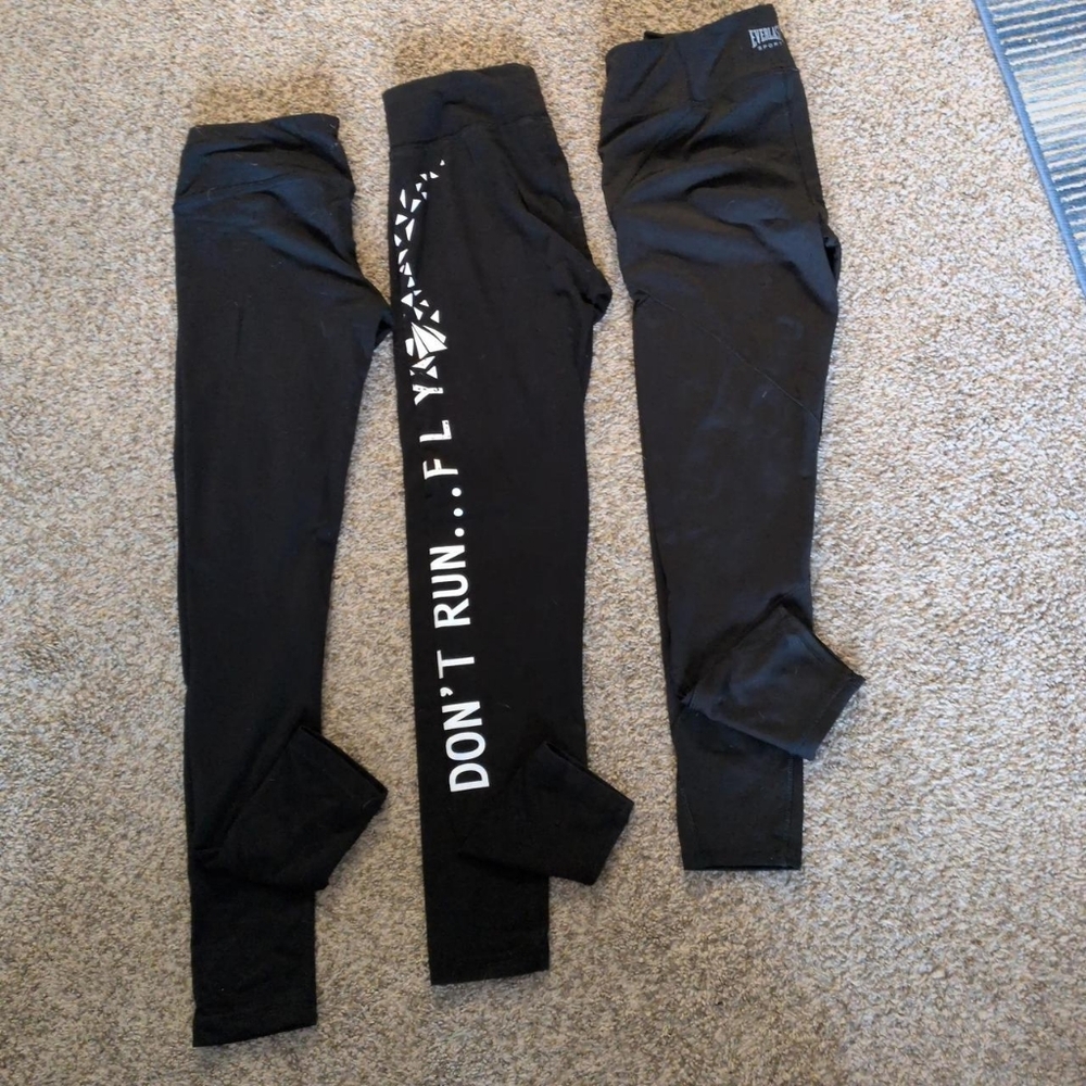 Women's Black Leggings with Motivational Print
